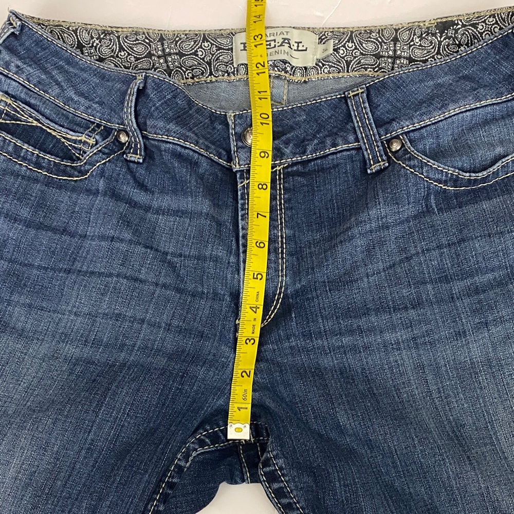 Ariat Real Riding 34L Boot Cut Spitfire WMS Denim  Jeans in Classic Blue $98 - Picture 14 of 17